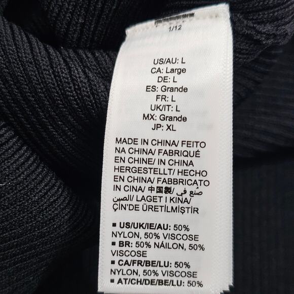 The Drop Yasmin Black Side Slit Rib Knit Midi Tank Dress Women's Size L NWT - Picture 10 of 14